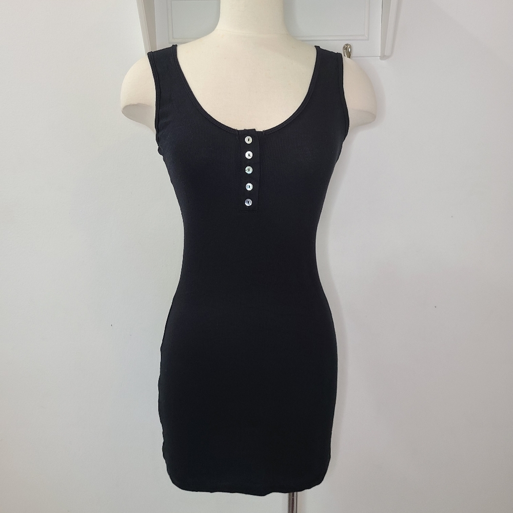 Beach Bunny Black Ribbed KYLIE Bodycon Tank Dress XS-S - Picture 3 of 11